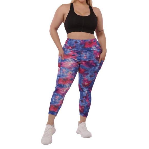 NEW SHOSHO plus size high waist tummy control sports leggings with side pockets - Picture 1 of 4